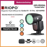 Triopo TR09 - Magnetic Flash Diffuser for Godox V1 - V1 Pro - H200R - AD100Pro - Round Head Flash Di