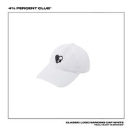 4PERCENT 4% CLASSIC LOGO SANDING CAP WHITE / 經典新款白色棒球帽