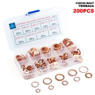 Ring Plat 200 Pcs Ring baut Tembaga Copper Washer Repair Box - Oring200