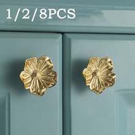 1/2/8pcs Zinc Alloy Drawer Cabinet Door, Vanity Handle, Flower Shaped Vanity Drawer Handle, Floral C