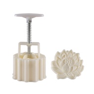 QTNJVE 月饼模型具2024年 月饼模型具 50g Creative Cake Making Manual Pressure Lotus Flower Pastry Tools Embossing