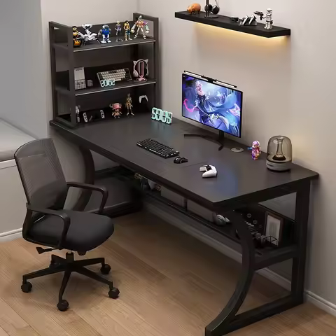 Gaming table Household desktop computer table with shelves Office table and chair Simple desk Bedroo