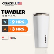 Corkcicle Water Bottle 16 oz (475 ml) Tumbler | White Keeps Cold 9hrs Portable Glass
