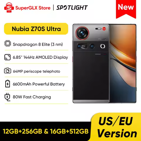Global Version Nubia Z70S Ultra Snapdragon 8 Elite 6.85" 144Hz AMOLED Display 6600mAh Battery 64MP U