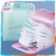 TTT Transparent Handle File Bag Waterproof Multi Layer Folder File Bag 13 Compartments Folder Docume