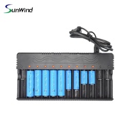 🔥12 Slot battery Charger 18650 Universal Smart for 3.7v Li-ion Rechargeable batteries Compatible 18650 26650 14500 16340