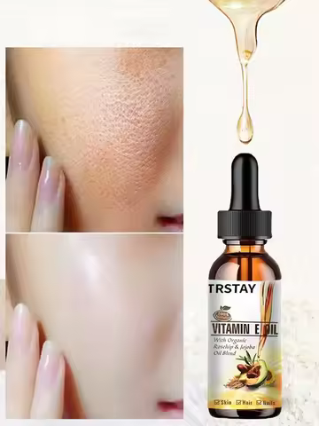 TRSTAY vitamin E essence oil shrinks pores, reduces fine lines, nourishes skin, and cleans face