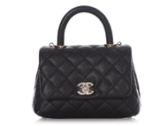 Chanel Chanel Black Quilted Caviar Extra Mini Coco Handle TPM Gold Hardware, 2021