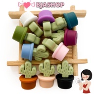 BJASHOP  Potted Beads, Cactus Mix Color Cactus Beads, Bracelets Making Silicone Cactus Shaped DIY Cr