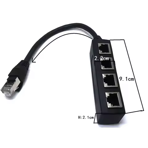 4 In 1 RJ45 Splitter LAN Ethernet Network RJ45 Connector Extender Adapter Cable for Networking Exten