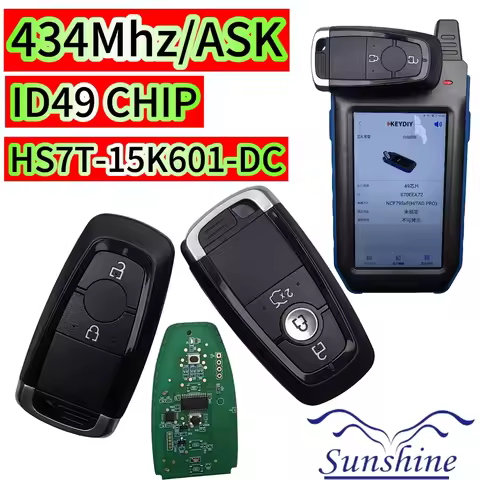 Sunshine 2/3 Buttons A2C93142101 HS7T-15K601-DC For Smart Keyless Entry Car Key 434MHz For Ford Edge