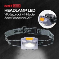 TaffLED Headlamp LED Flashlight White and Red Waterproof - W30