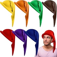 Jadive Pack of 7 Carnival Dwarf Hats Novelty Colourful Pointed Hat Dwarf Costume Fancy Dress Hats Gn