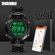 SKMEI Men Fashion Smart Bluetooth Sports Watch Men Stainless Steel Smart Watch Fitness Tracker Sleep Tracker Heart Rate Tracker Alarm Clock Calendar Men Watch