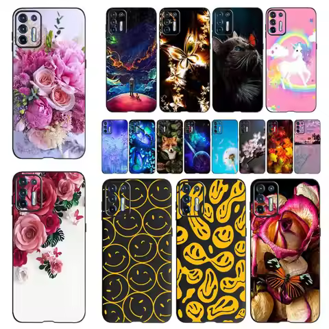 Flowers Cases For Motorola G9 Plus Case Silicone Soft TPU Black Cover for Moto G9 Plus Motorola G 9