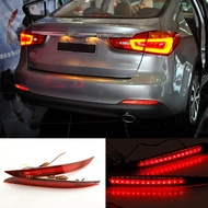 2PCS Car Red Len Led Rear Bumper Reflector LED Brake Light Tail Fog Lamp For Kia K3 Cerato Forte 201