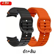 1:1 สายรัดกีฬาสําหรับ Samsung Galaxy watch 7/FE/5 Pro/6/4 classic 44 มม.40 มม.46 มม.ซิลิโคนเข็มขัดสร