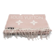 LOUIS VUITTON LV Essential 圍巾 披肩 M77854 羊毛 粉紅色 二手