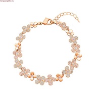 [New] 18K ROSE Elderflower Bracelet Lady Rose Gold Flower Bracelet
