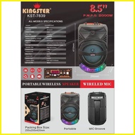 ☃ ◄ ▼ KINGSTER 8.5" [KST-7839] super bass PORTABLE BLUETOOTH WIRELESS SPEAKER with FREE MICROPHONE