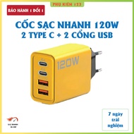 4-port fast charger, 120W includes: 2 Type C ports and 2 USB ports - 4-in-1 fast charging cup, 120W 