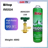 400G Bitop R600A R600 R-600A Refrigerator Fridge Refrigerant/Car Aircond Air Cond Conditioner Refill