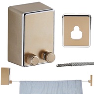 HASTHIP 13.7ft Stainless Steel Retractable Clothesline, 44lbs Load, Space-Saving, Indoor/Outdoor Use