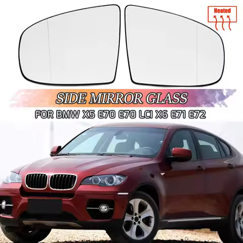 Rear View Mirror Side Mirror Glass Heated + Adjustment for BMW X5 E70 2007-2013 X6 E71 E72 2008-2014