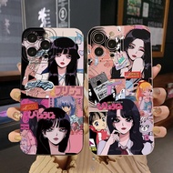 for OPPO A16 A15 A16E A16k A95 Reno6 Z 5G A94 A54 A74 4G A53 A76 A96 4G A12 A5S A7 Fashion Girls Square Edge Cover Full Len Protective Case