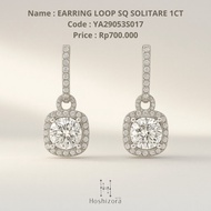 HOSHIZORA Earring LOOP SQ SOLITARE 1CT