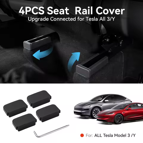 YZ For Tesla Model 3/Y Highland Juniper 8-4pcs Seat Rail Cover Rear End Pieces Backseat Slide Protec