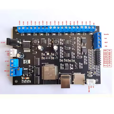 CNC 6 Axis GRBL Breakout Board Control Panel USB Motion Card 32bit ESP32 WiFi CPU Similar Mach3 Rout
