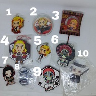Original japan merch badge rubber acrylic keychain demon slayer rengoku akaza muzan