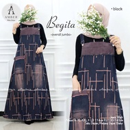 BEGITA Overall Jeans Jumbo XXL Motif ABstrak - Overall Jeans Rok Wanita Terbaru Kekinian Murah Meria