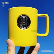 Ins Starbucks Cup Thailand Starbucks Inheritance Bronze Medal/Metal Badge/Bronze Medal Bright Yellow Mug 473ml