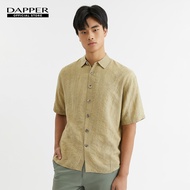 DAPPER เสื้อเชิ้ตแขนสั้น Leaf Jacquard Shirt สีน้ำตาล