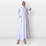 Raisma - Anya Baju Gamis Wanita Warna Hitam Bahan Katun Perlengkapan Umroh Haji Badan Full Furing Mo