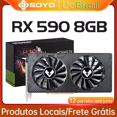 AMD RX 590 8GB Placa De Video Gaming Graphics Card GDDR5 256Bit PCI Express 3.0 ×16 6Pin Radeon GPU 