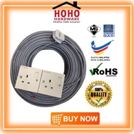 EXTENSION cable 13A SWITCHES SOCKET heavy duty 2 gang