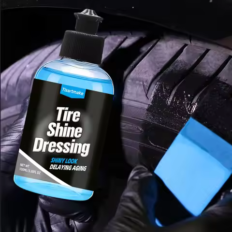 Black Wet Look Tire Shine Dressing -Automotive Clear Coat Tire Dressing Spray for Glossy Wet Tire Lo