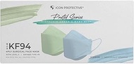 Icon Protective Kf94 4Ply Surgical Face Mask Pastel Series (Pistachio Green &amp; Baby Blue) 20 Pieces [Masks, Earloop, Non-Woven Fabric]