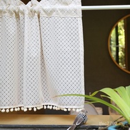 Perforated Short Curtain American Style Cabinet Curtain Door Curtain Curtain Dot Curtain Free Solid 