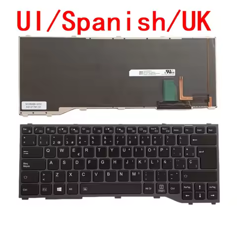 New UI Spanish UK Laptop Backlit Keyboard For Fujitsu Siemens Lifebook T937 T938 T939 Notebook PC Re