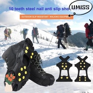 UMISS Ice Claw, 10 Teeth Universal Ice Gripper Spike,  Spike Anti-Slip Shoe Covers For Shoes
