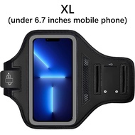 Sports Running Mobile Phone 6.7 inch Arm Bags Armband Waterproof Neoprene Cell Phone Arm Case（Black）