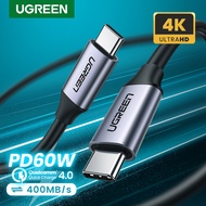 UGREEN 60W USB C 4K60Hz Cord Video Cable QC4.0 20V3A Charger Data Video Cable 1.5m