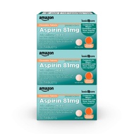 Amazon Basic Care Aspirin 81 mg Pain Reliever (NSAID) Chewable Tablets, Low Dose , Orange Flavor, 10