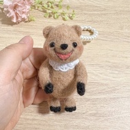 微笑的短尾矮袋鼠，也可用作包包飾品 原創羊毛氈吉祥物 裝飾玩偶動物短尾矮袋鼠