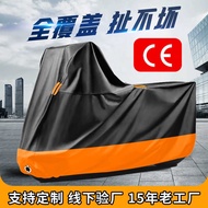 Motorcycle Motorcycle Cover Rain Cover Motorcycle Cover Black Thickened Extended 210D Silver-Coated 