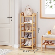 BW-6 Yifu outside the Door Shoe Rack Corridor Aisle Bamboo Shoe Rack Door Shoe Cabinet Solid Wood Small Shoe Cabinet Nar